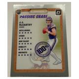 JJ McCarthy RC Passing Grade Insert 2024 Donruss Optic #6 Rookie Minnesota Vikings Football Card