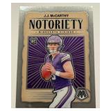 JJ McCarthy RC Noteriety Insert 2024 Mosaic #21 Rookie Minnesota Vikings Football Card
