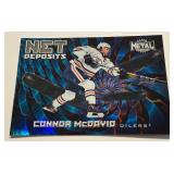 Connor McDavid Net Deposits Insert 2021 NHL Metal Universe #ND-19 Hockey Card