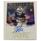 Jaydon Blue Auto RC 2025 Origins #RA-JBL Rookie Football Card