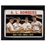 Mickey Mantle 1964 Topps AL Bombers #331 With Maris, Kaline, Cash Vintage Baseball Card