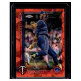 Royce Lewis/35 Orange SP Cracked Ice 2025 Topps Chrome #254 Numbered 14/25 Minnesota Twins Baseball Card