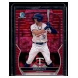 Brooks Lee Pink Wave Refractor RC /199 2023Powman Chrome #BCP-248 Numbered 143/199 Minnesota Twins Rookie Baseball Card