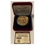 Joe Montana Bronze Mint Coin Collection Football Medallion
