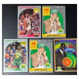 Cary Payton, Shawn Kemp, David Robinson 5 Card Rookie Basketball Lot