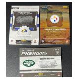 3 Patch and RC Lot - Claypool, Moore, Atwell Football Cards