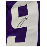 JJ McCarthy Signed With Beckett COA Minnesota Vinkings Stitched Custom Jersey Size XL