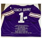 Bud Grant Signed With Beckett COA Minnesota Vikings Stitched Custom Stat Jersey Size XL