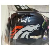 Troy Franklin Signed With Beckerr COA Denver Broncos Mini Football Helmet