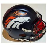 Bo Nix Signed With Beckerr COA Full Sized Denver Broncos Riddell Replica Football Helmet