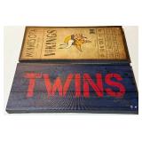 Minnesota Twins and Vikings Canvas Signs