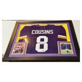 Kirk Cousins Signed, Framed, and Matted Jersey With Photos and JSA COA Minnesota Vikings Football