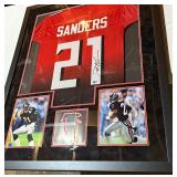 Deion Sanders Signed, Framed, and Matted Jersey With Photos and Beckett COA Atlanta Falsons Football