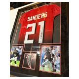 Deion Sanders Signed, Framed, and Matted Jersey With Photos and Beckett COA Atlanta Falsons Football