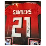 Deion Sanders Signed, Framed, and Matted Jersey With Photos and Beckett COA Atlanta Falsons Football