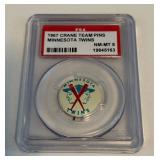 1967 Crane Team Pins Minnesota Twins PSA 8 NM-MT Vintage Baseball