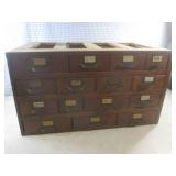 (EW6) Antique Wood 15-Drawer Cabine...