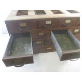 (EW6) Antique Wood 15-Drawer Cabine...
