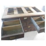 (EW6) Antique Wood 15-Drawer Cabine...