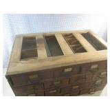 (EW6) Antique Wood 15-Drawer Cabine...