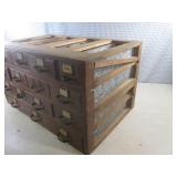 (EW6) Antique Wood 15-Drawer Cabine...