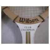 (H-1) 4 Vintage Wood Wilson Tennis ...