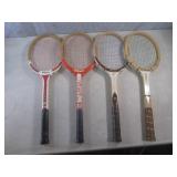 (H-1) 4 Vintage Wood Wilson Tennis ...