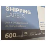 600 White Shipping Labels...