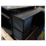 Black Desk with Top and Side Stands...