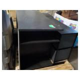 Black Desk with Top and Side Stands...