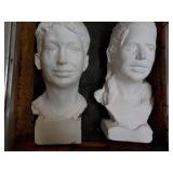 2 Plaster Décor Heads 17 x 8" in a...