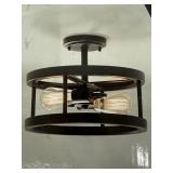 Hampton Bay Moreland 2-Light Semi-Flush Mount Oil-Rubbed Bronze