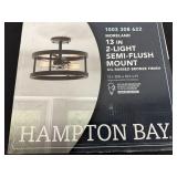 Hampton Bay Moreland 2-Light Semi-Flush Mount Oil-Rubbed Bronze