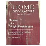 Home Decorators Collection Tessali 15 in 3-Light Flush Mount Ceiling Fixture