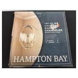 Hampton Bay Findlay 3-Light Chandelier Brushed Nickel with Frosted Glass Shades