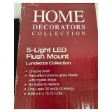 Home Decorators 5-Light Flush Mount Chrome Rain Glass Fixture