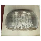 Home Decorators 5-Light Flush Mount Chrome Rain Glass Fixture