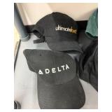 Plastic 3 Shelf Rack w Misc Household Contents Inc Nike Training Belt, Hats, Tin, Animal Figurines & Bank & More