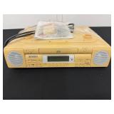 Jensen JCR-280 Under Cabinet Stereo CD Player with Clock Radio