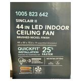 Hampton Bay Sinclair II 44 in LED Indoor Ceiling Fan with Brushed Nickel Finish