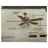 Hampton Bay Sinclair II 44 in LED Indoor Ceiling Fan with Brushed Nickel Finish