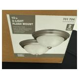 Lot of 2 Two-Packs 13 in 2-Light Flush Mount Ceiling Fixtures with Frosted Glass