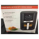 Kalorik 5-Quart Digital Air Fryer with Viewing Window, 4.75 Liters