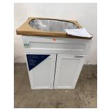Glacier Bay All-in-One 24" Laundry Sink Cabinet with Stainless Steel Basin