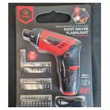 Torelli Rechargeable Cordless Pivot Driver Flashlight with 30-Piece Bit Set in Orig Pkg