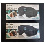 Lot of 2 Nizoni Rechargeable Audio Sleep Masks with Padded Eye Cups in Orig Pkg