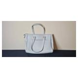 Bela Russo Light Gray Handbag with Heart Zipper Pull