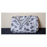 Bella Russo Black and White Floral Tote Bag
