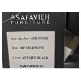 Pair of Safavieh AMH9500B Black Dining Chairs with Woven Seats