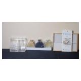 Brightroom Bamboo Jewelry Organizer Tray and Clear Acrylic Countertop Tray Set